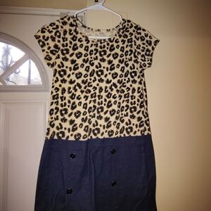 Faded Glory Leopard Print and Navy Kids Dress
